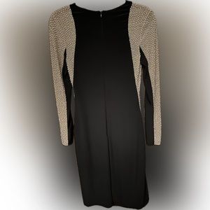 XSCAPE Black Dress with Small Studs & Mesh